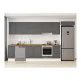 Alvinka 375X222 Cm Klasik Mebran Mutfak Dolabı, Mb E90S40S45 1 Mebran Antrasit Suntalam
