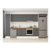 Alvinka 375X222 Cm Klasik Mebran Mutfak Dolabı, Mbb E80B45S50 1 Mebran Antrasit Suntalam