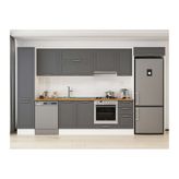 Alvinka 375X222 Cm Klasik Mebran Mutfak Dolabı, Mbb E90B45S40 1 Mebran Antrasit Suntalam