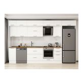 Alvinka 375X240 Cm Klasik Mebran Mutfak Dolabı, Mb E90S40S45 2 Mebran Beyaz Suntalam