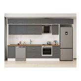 Alvinka 375X240 Cm Klasik Mebran Mutfak Dolabı, Mb E90S45S40 2 Mebran Antrasit Suntalam