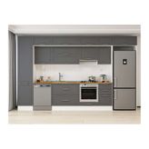 Alvinka 375X240 Cm Klasik Mebran Mutfak Dolabı, Mbb E80B50S45 1 Mebran Antrasit Suntalam