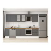Alvinka 380X222 Cm Klasik Mebran Mutfak Dolabı, Mb E80S40S60 3 Mebran Antrasit Suntalam