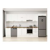 Alvinka 380X222 Cm Klasik Mebran Mutfak Dolabı, Mb E80S50S50 1 Mebran Beyaz Suntalam