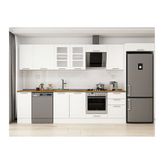 Alvinka 380X222 Cm Klasik Mebran Mutfak Dolabı, Mb E90S40S50 3 Mebran Beyaz Suntalam