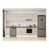 Alvinka 380X222 Cm Klasik Mebran Mutfak Dolabı, Mb E90S45S45 1 Mebran Kumtaşı Suntalam