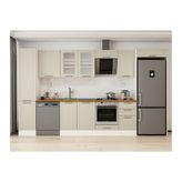 Alvinka 380X222 Cm Klasik Mebran Mutfak Dolabı, Mbb E90B45S45 3 Mebran Kumtaşı Suntalam