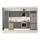 Alvinka 380X222 Cm Klasik Mebran Mutfak Dolabı, Mbb E90B50S40 2 Mebran Antrasit Suntalam