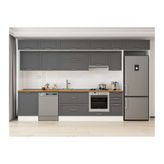 Alvinka 380X240 Cm Klasik Mebran Mutfak Dolabı, Mb E80S60S40 1 Mebran Antrasit Suntalam