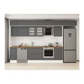 Alvinka 380X240 Cm Klasik Mebran Mutfak Dolabı, Mb E90S40S50 3 Mebran Antrasit Suntalam