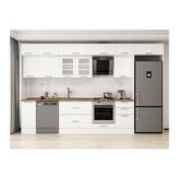 Alvinka 380X240 Cm Klasik Mebran Mutfak Dolabı, Mb E90S40S50 3 Mebran Beyaz Suntalam