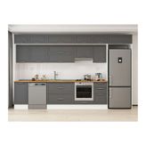 Alvinka 380X240 Cm Klasik Mebran Mutfak Dolabı, Mb E90S45S45 1 Mebran Antrasit Suntalam