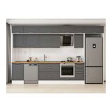 Alvinka 380X240 Cm Klasik Mebran Mutfak Dolabı, Mb E90S50S40 2 Mebran Antrasit Suntalam