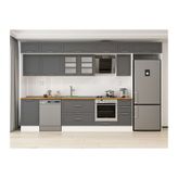 Alvinka 380X240 Cm Klasik Mebran Mutfak Dolabı, Mb E90S50S40 3 Mebran Antrasit Suntalam