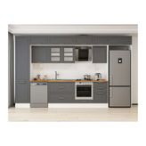 Alvinka 380X240 Cm Klasik Mebran Mutfak Dolabı, Mbb E80B50S50 3 Mebran Antrasit Suntalam
