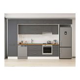 Alvinka 380X240 Cm Klasik Mebran Mutfak Dolabı, Mbb E80B60S40 1 Mebran Antrasit Suntalam