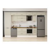 Alvinka 380X240 Cm Klasik Mebran Mutfak Dolabı, Mbb E80B60S40 2 Mebran Kumtaşı Suntalam