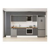 Alvinka 380X240 Cm Klasik Mebran Mutfak Dolabı, Mbb E90B45S45 2 Mebran Antrasit Suntalam