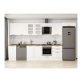 Alvinka 385X222 Cm Klasik Mebran Mutfak Dolabı, Mb E80S45S60 3 Mebran Beyaz Suntalam