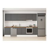 Alvinka 385X222 Cm Klasik Mebran Mutfak Dolabı, Mb E80S60S45 1 Mebran Antrasit Suntalam