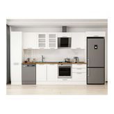 Alvinka 385X222 Cm Klasik Mebran Mutfak Dolabı, Mbb E80B45S60 3 Mebran Beyaz Suntalam