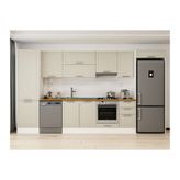 Alvinka 385X222 Cm Klasik Mebran Mutfak Dolabı, Mbb E80B60S45 1 Mebran Kumtaşı Suntalam