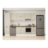 Alvinka 385X222 Cm Klasik Mebran Mutfak Dolabı, Mbb E90B50S45 1 Mebran Kumtaşı Suntalam