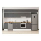 Alvinka 385X240 Cm Klasik Mebran Mutfak Dolabı, Mb E80S45S60 1 Mebran Antrasit Suntalam