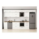 Alvinka 385X240 Cm Klasik Mebran Mutfak Dolabı, Mb E80S45S60 2 Mebran Beyaz Suntalam