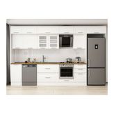 Alvinka 385X240 Cm Klasik Mebran Mutfak Dolabı, Mb E90S45S50 3 Mebran Beyaz Suntalam