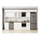 Alvinka 385X240 Cm Klasik Mebran Mutfak Dolabı, Mb E90S50S45 3 Mebran Beyaz Suntalam