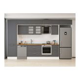 Alvinka 385X240 Cm Klasik Mebran Mutfak Dolabı, Mbb E80B60S45 3 Mebran Antrasit Suntalam