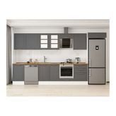 Alvinka 390X222 Cm Klasik Mebran Mutfak Dolabı, Mb E80S50S60 3 Mebran Antrasit Suntalam