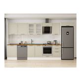 Alvinka 390X222 Cm Klasik Mebran Mutfak Dolabı, Mb E80S60S50 3 Mebran Kumtaşı Suntalam
