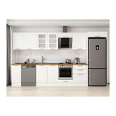 Alvinka 390X222 Cm Klasik Mebran Mutfak Dolabı, Mb E90S40S60 3 Mebran Beyaz Suntalam