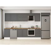 Alvinka 390X222 cm Klasik Mebran Mutfak Dolabı MB-E90S50S50-2 Antrasit - Suntalam