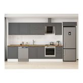 Alvinka 390X222 Cm Klasik Mebran Mutfak Dolabı, Mb E90S60S40 2 Mebran Antrasit Suntalam