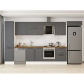 Alvinka 390X222 cm Klasik Mebran Mutfak Dolabı MBB-E80B50S60-2 Antrasit - Suntalam