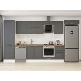 Alvinka 390X222 cm Klasik Mebran Mutfak Dolabı MBB-E80B60S50-2 Antrasit - Suntalam