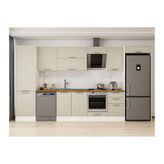 Alvinka 390X222 Cm Klasik Mebran Mutfak Dolabı, Mbb E80B60S50 2 Mebran Kumtaşı Suntalam