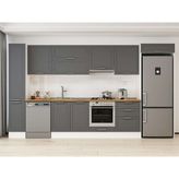 Alvinka 390X222 cm Klasik Mebran Mutfak Dolabı MBB-E90B40S60-1 Antrasit - Suntalam