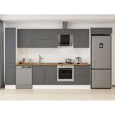 Alvinka 390X222 cm Klasik Mebran Mutfak Dolabı MBB-E90B40S60-2 Antrasit - Suntalam
