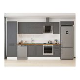 Alvinka 390X222 Cm Klasik Mebran Mutfak Dolabı, Mbb E90B60S40 2 Mebran Antrasit Suntalam