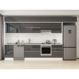 Alvinka 390X240 cm High Gloss Mutfak Dolabı MB-E80S50S60-1 Antrasit - Suntalam