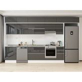 Alvinka 390X240 cm High Gloss Mutfak Dolabı MB-E90S60S40-1 Antrasit - Suntalam