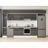 Alvinka 390X240 cm High Gloss Mutfak Dolabı MBB-E90B40S60-1 Antrasit - Suntalam