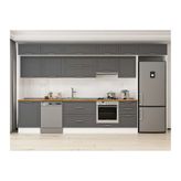 Alvinka 390X240 Cm Klasik Mebran Mutfak Dolabı, Mb E80S60S50 1 Mebran Antrasit Suntalam