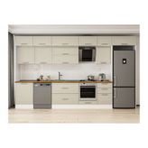 Alvinka 390X240 Cm Klasik Mebran Mutfak Dolabı, Mb E80S60S50 2 Mebran Kumtaşı Suntalam