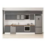 Alvinka 390X240 Cm Klasik Mebran Mutfak Dolabı, Mb E80S60S50 3 Mebran Antrasit Suntalam