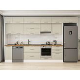 Alvinka 390X240 cm Klasik Mebran Mutfak Dolabı MB-E90S40S60-1 Kumtaşı - Suntalam - Kum Beji